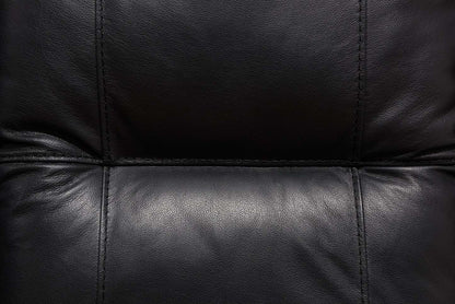 Fauteuil à inclinaison électrique Dawson de 40 po fabriqué au Canada en cuir véritable avec port USB - noir