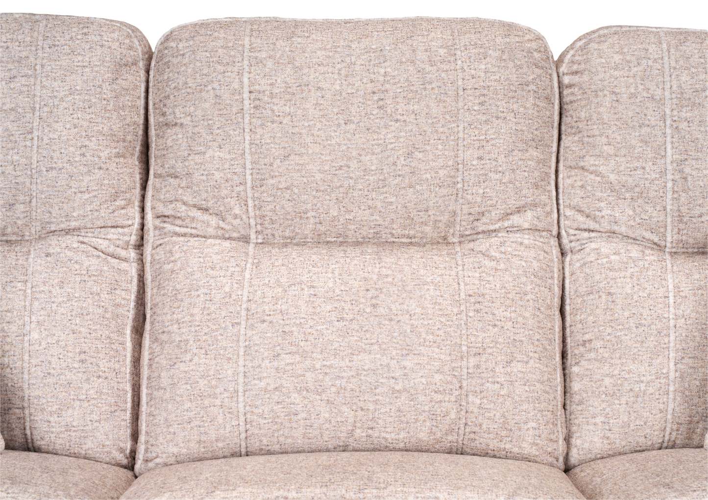 Sofa à inclinaison électrique Dawson de 87 po fabriqué au Canada en tissu avec port USB et coussins décoratifs - beige
