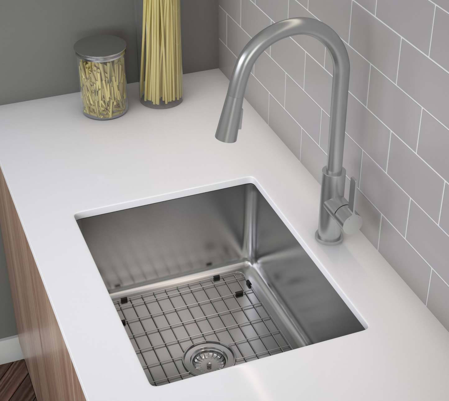 Ancona Valencia Series 25 Compact Dual Mount Kitchen Sink - AN-3340|Évier de cuisine compact sous plan ou en surface Ancona de série Valencia de 25 po - AN-3340|D77GI08B