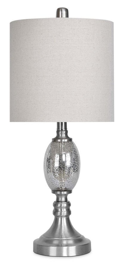 23.5 Modern Mercury Glass with Brushed Nickel Table Lamp|Lampe de table moderne de 23,5 po nickel brossé et verre de mercure
