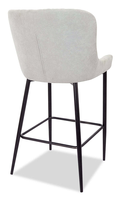 Demi Counter-Height Stool with Velvet-Like Fabric, Metal - Taupe | Tabouret Demi de hauteur comptoir en tissu d’apparence velours et en métal - taupe