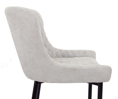 Demi Counter-Height Stool with Velvet-Like Fabric, Metal - Taupe | Tabouret Demi de hauteur comptoir en tissu d’apparence velours et en métal - taupe