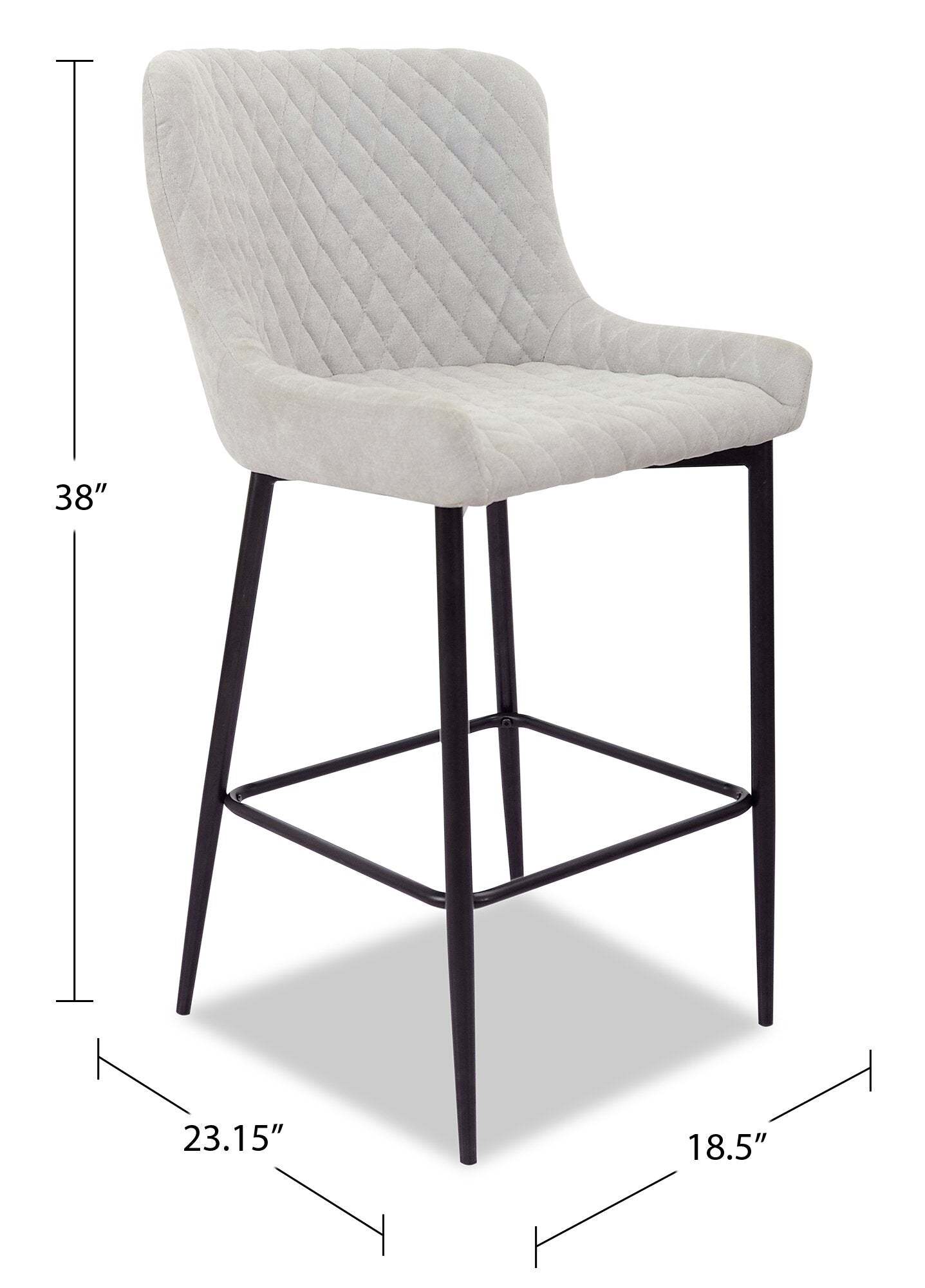 Demi Counter-Height Stool with Velvet-Like Fabric, Metal - Taupe | Tabouret Demi de hauteur comptoir en tissu d’apparence velours et en métal - taupe