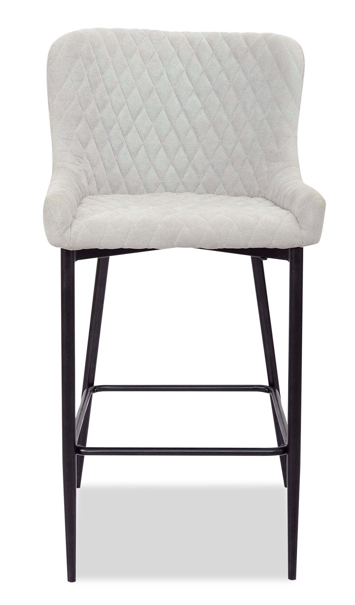 Demi Counter-Height Stool with Velvet-Like Fabric, Metal - Taupe | Tabouret Demi de hauteur comptoir en tissu d’apparence velours et en métal - taupe