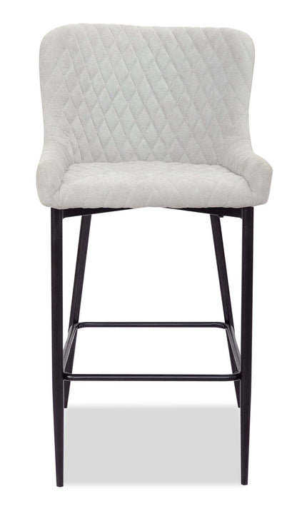 Demi Counter-Height Stool with Velvet-Like Fabric, Metal - Taupe | Tabouret Demi de hauteur comptoir en tissu d’apparence velours et en métal - taupe