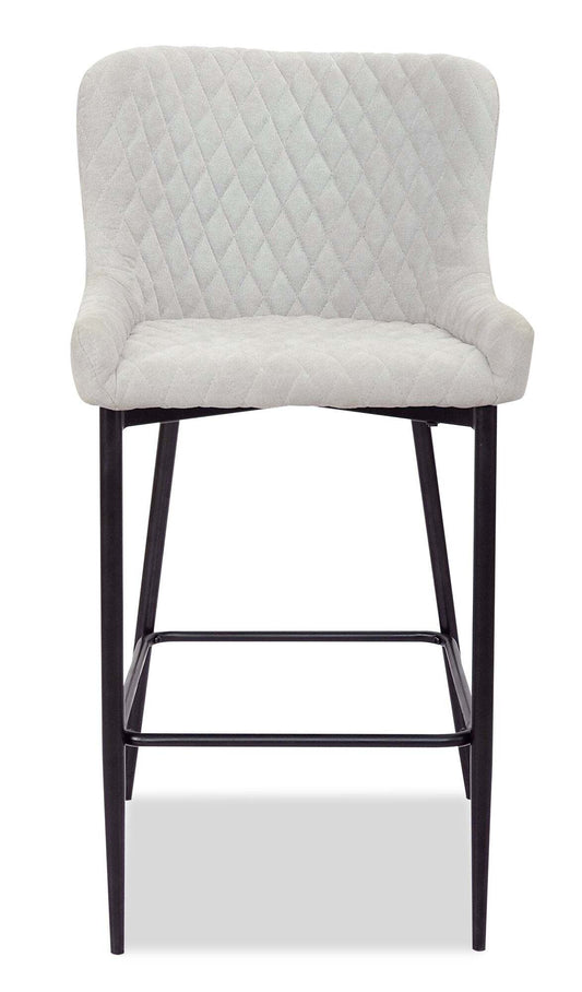 Demi Counter-Height Stool with Velvet-Like Fabric, Metal - Taupe | Tabouret Demi de hauteur comptoir en tissu d’apparence velours et en métal - taupe