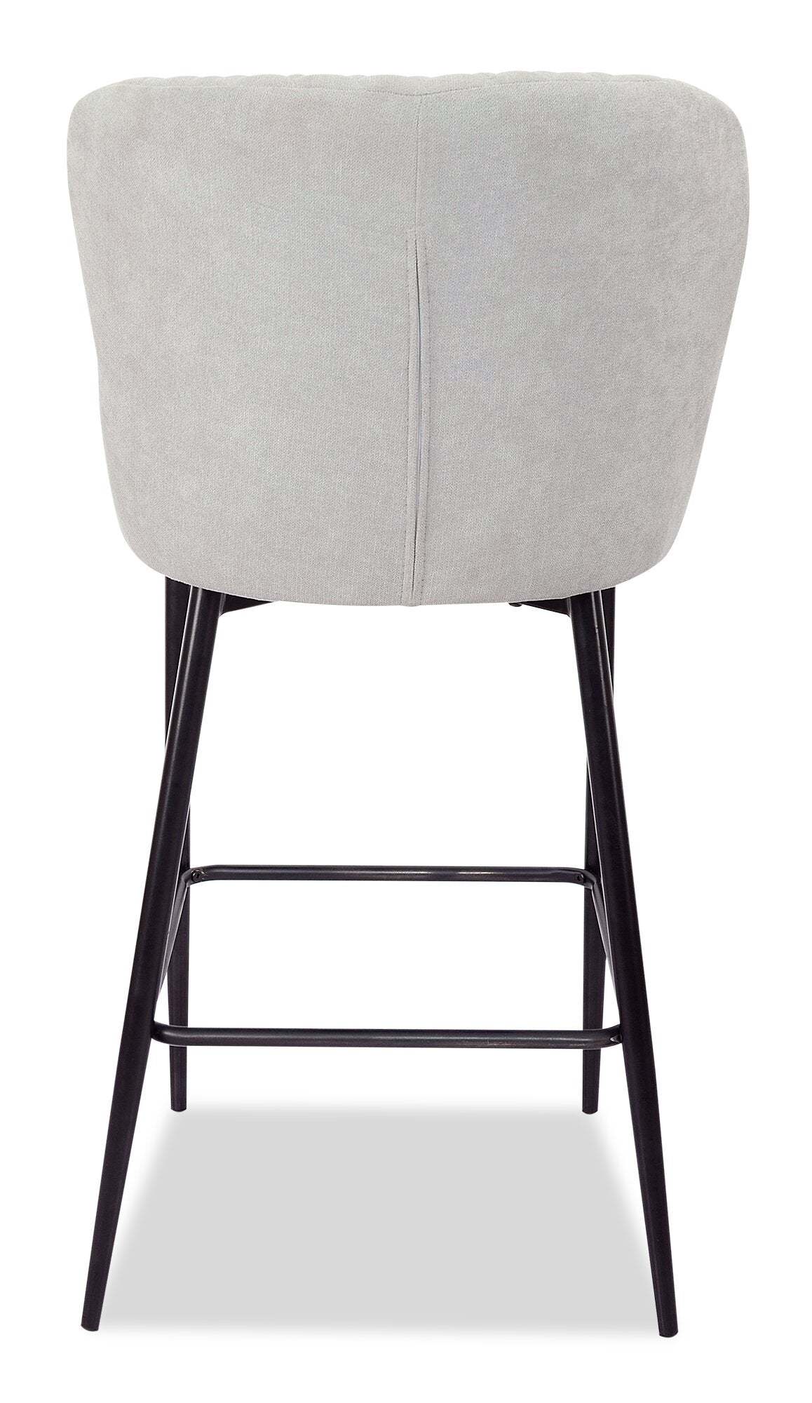 Demi Counter-Height Stool with Velvet-Like Fabric, Metal - Taupe | Tabouret Demi de hauteur comptoir en tissu d’apparence velours et en métal - taupe