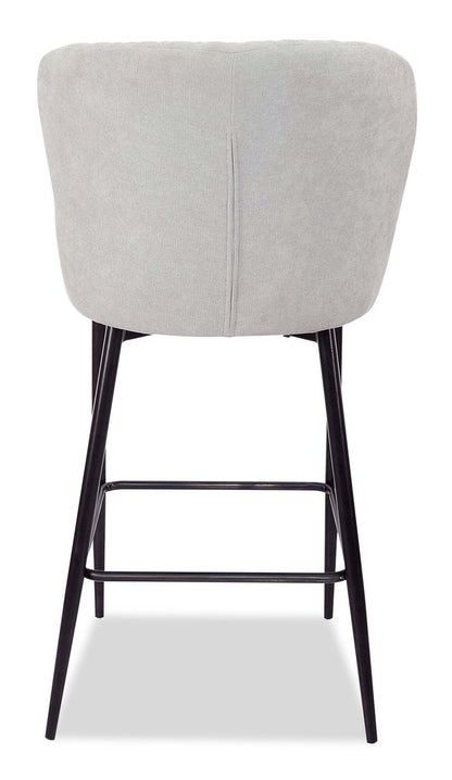 Demi Counter-Height Stool with Velvet-Like Fabric, Metal - Taupe | Tabouret Demi de hauteur comptoir en tissu d’apparence velours et en métal - taupe