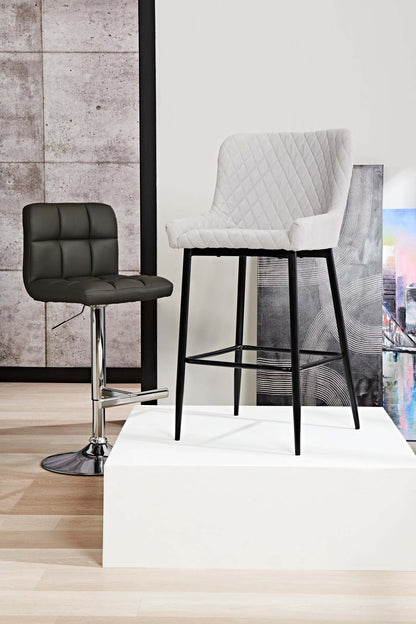 Demi Counter-Height Stool with Velvet-Like Fabric, Metal - Taupe | Tabouret Demi de hauteur comptoir en tissu d’apparence velours et en métal - taupe