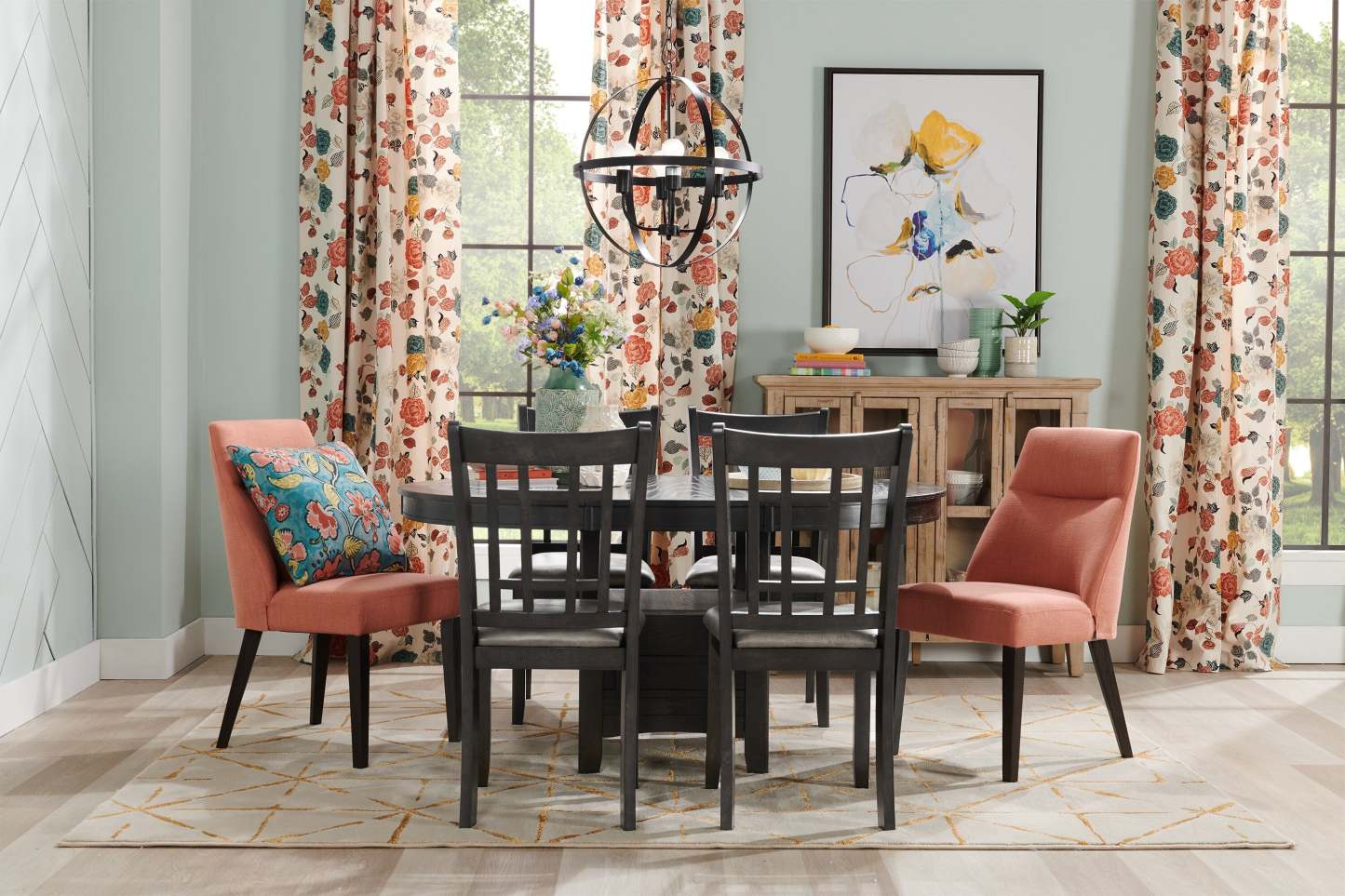 Table de salle à manger Dena avec extension 42-60 W, ronde - Gris | Table de salle à manger ronde Dena de 42 po à 60 po (L) avec rallonge - grise