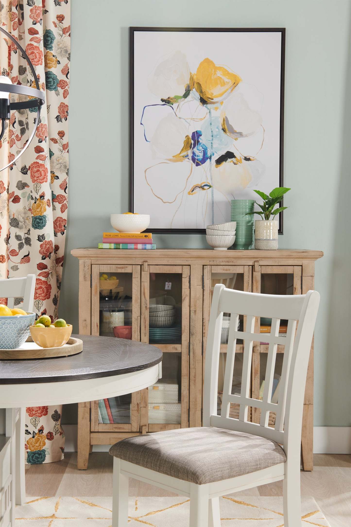 Chaise de salle à manger Dena de hauteur comptoir en tissu d’apparence lin - gris tourterelle