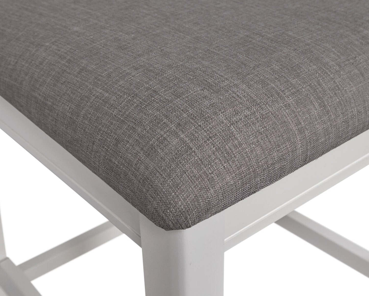 Chaise de salle à manger Dena de hauteur comptoir en tissu d’apparence lin - gris tourterelle