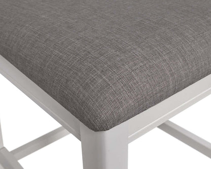 Chaise de salle à manger Dena de hauteur comptoir en tissu d’apparence lin - gris tourterelle
