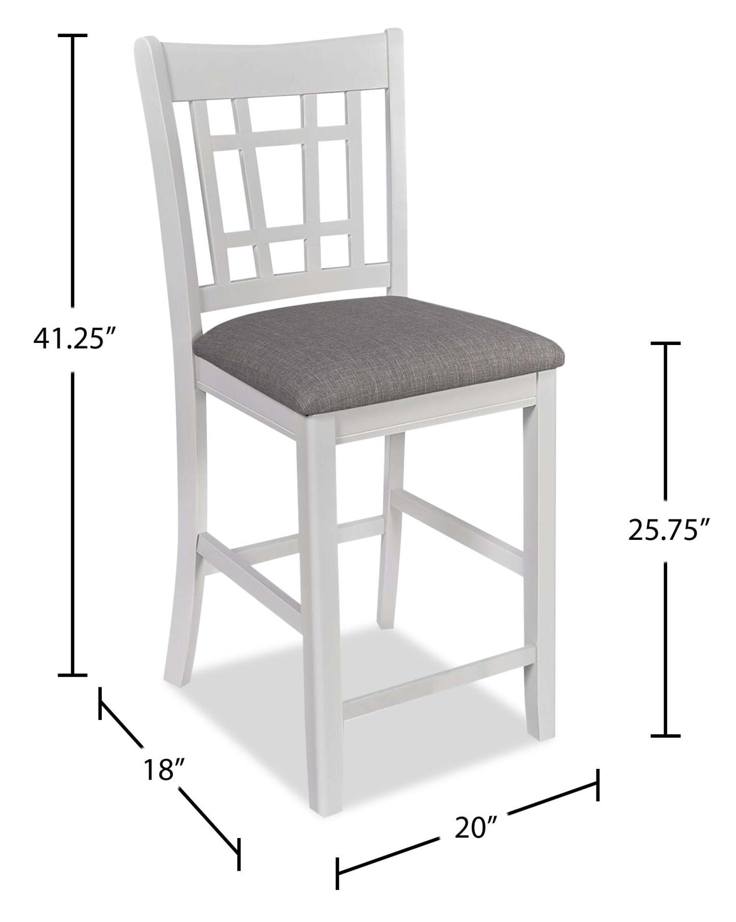 Chaise de salle à manger Dena de hauteur comptoir en tissu d’apparence lin - gris tourterelle