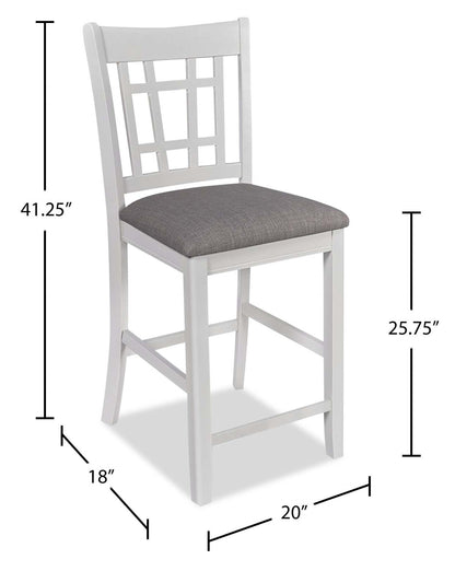 Chaise de salle à manger Dena de hauteur comptoir en tissu d’apparence lin - gris tourterelle