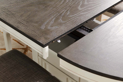 Ensemble de salle à manger Dena 5 pièces avec table et chaises, extension 42-60 W, rond - Gris tourterelle | Ensemble de salle à manger Dena 5 pièces avec table ronde, rallonge de 42 po à 60 po (L) et chaises - gris tourterelle