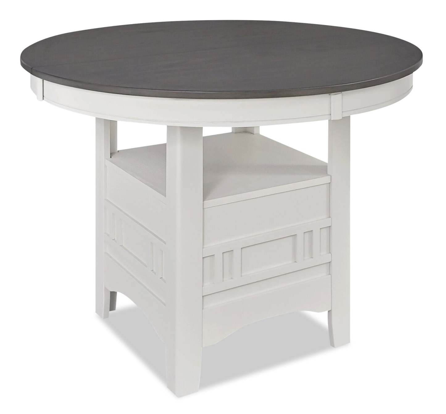 Table de salle à manger Dena avec rallonge 42-60 W, ronde - Gris tourterelle | Table de salle à manger ronde Dena de 42 po à 60 po (L) avec rallonge - gris tourterelle