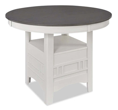 Table de salle à manger Dena avec rallonge 42-60 W, ronde - Gris tourterelle | Table de salle à manger ronde Dena de 42 po à 60 po (L) avec rallonge - gris tourterelle