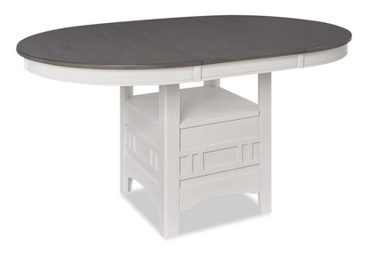 Table de salle à manger Dena avec rallonge 42-60 W, ronde - Gris tourterelle | Table de salle à manger ronde Dena de 42 po à 60 po (L) avec rallonge - gris tourterelle