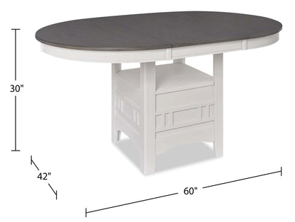 Table de salle à manger Dena avec rallonge 42-60 W, ronde - Gris tourterelle | Table de salle à manger ronde Dena de 42 po à 60 po (L) avec rallonge - gris tourterelle
