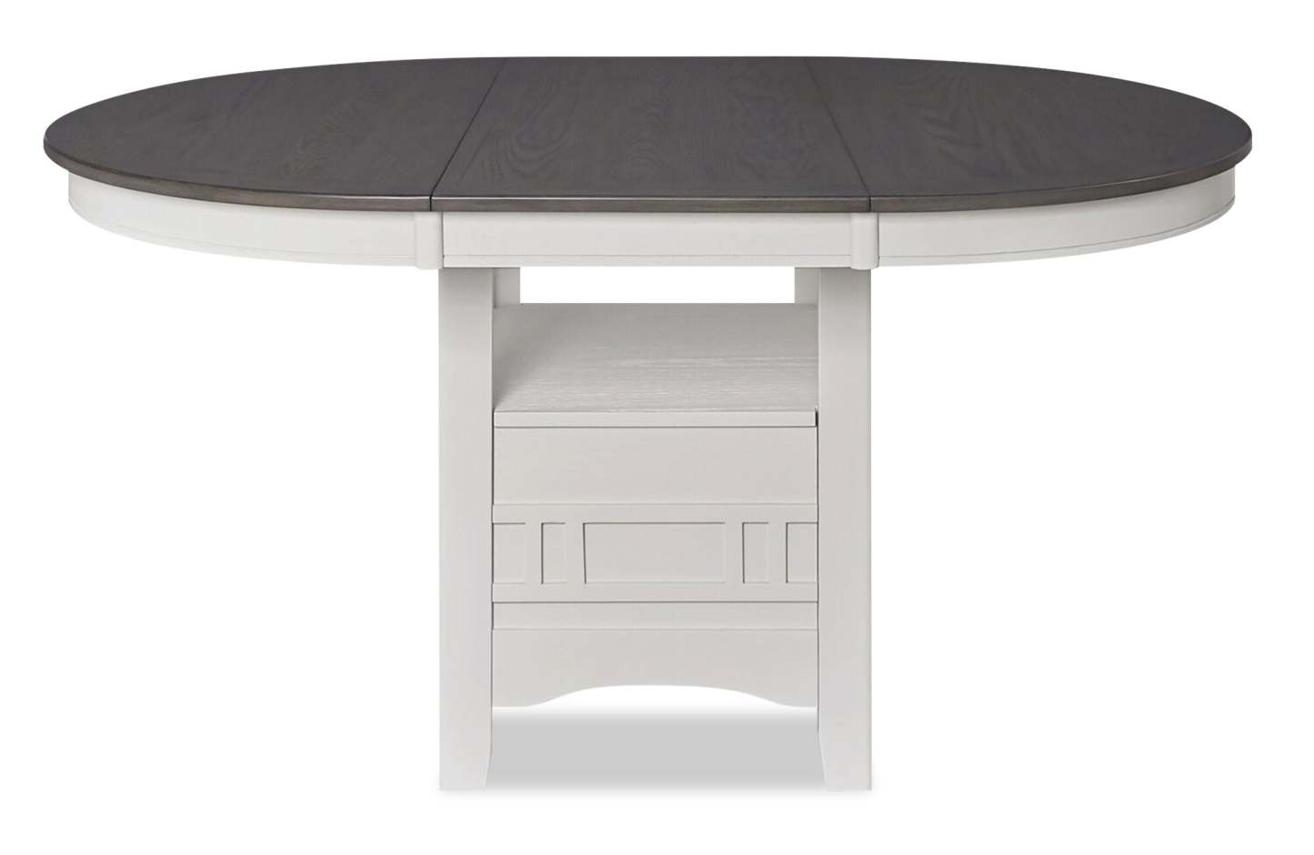 Table de salle à manger Dena avec rallonge 42-60 W, ronde - Gris tourterelle | Table de salle à manger ronde Dena de 42 po à 60 po (L) avec rallonge - gris tourterelle