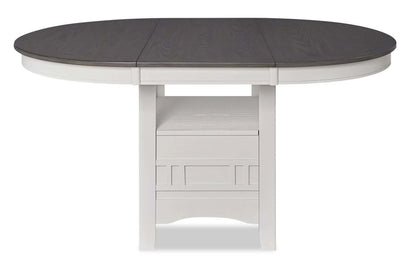 Table de salle à manger Dena avec rallonge 42-60 W, ronde - Gris tourterelle | Table de salle à manger ronde Dena de 42 po à 60 po (L) avec rallonge - gris tourterelle