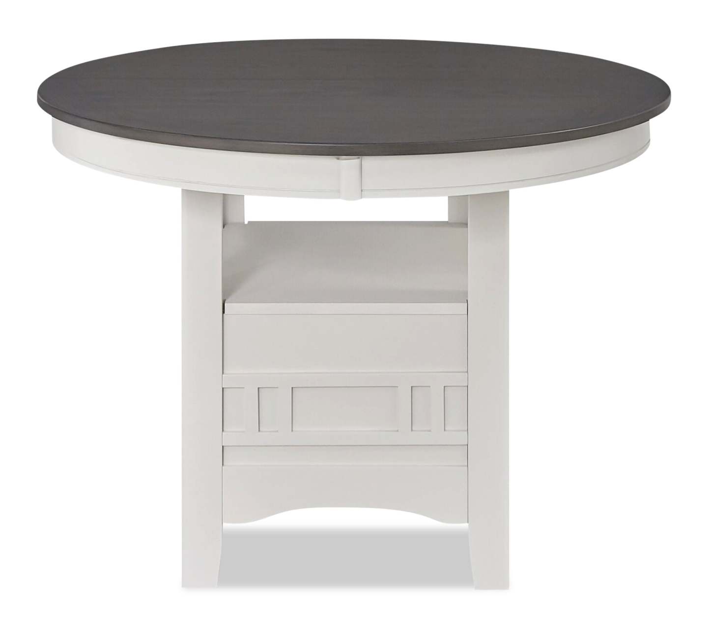 Table de salle à manger Dena avec rallonge 42-60 W, ronde - Gris tourterelle | Table de salle à manger ronde Dena de 42 po à 60 po (L) avec rallonge - gris tourterelle
