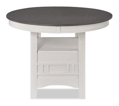 Table de salle à manger Dena avec rallonge 42-60 W, ronde - Gris tourterelle | Table de salle à manger ronde Dena de 42 po à 60 po (L) avec rallonge - gris tourterelle