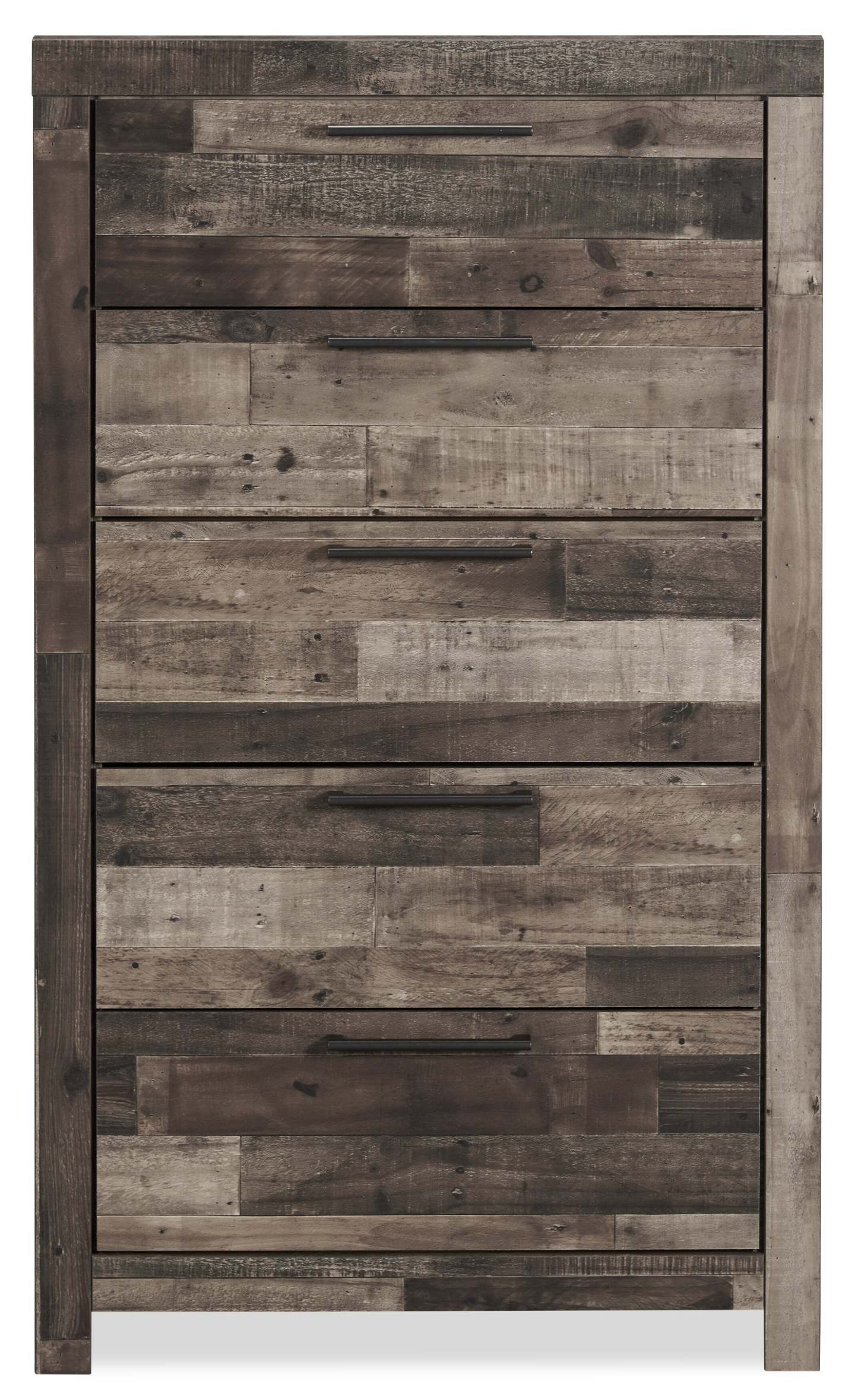 Commode de chambre à coucher Derekson, 5 tiroirs, 31,7 L x 53,9 H - Gris | Commode verticale Derekson de 31,7 po (L) x 53,9 po (H) à 5 tiroirs pour la chambre à coucher - grise