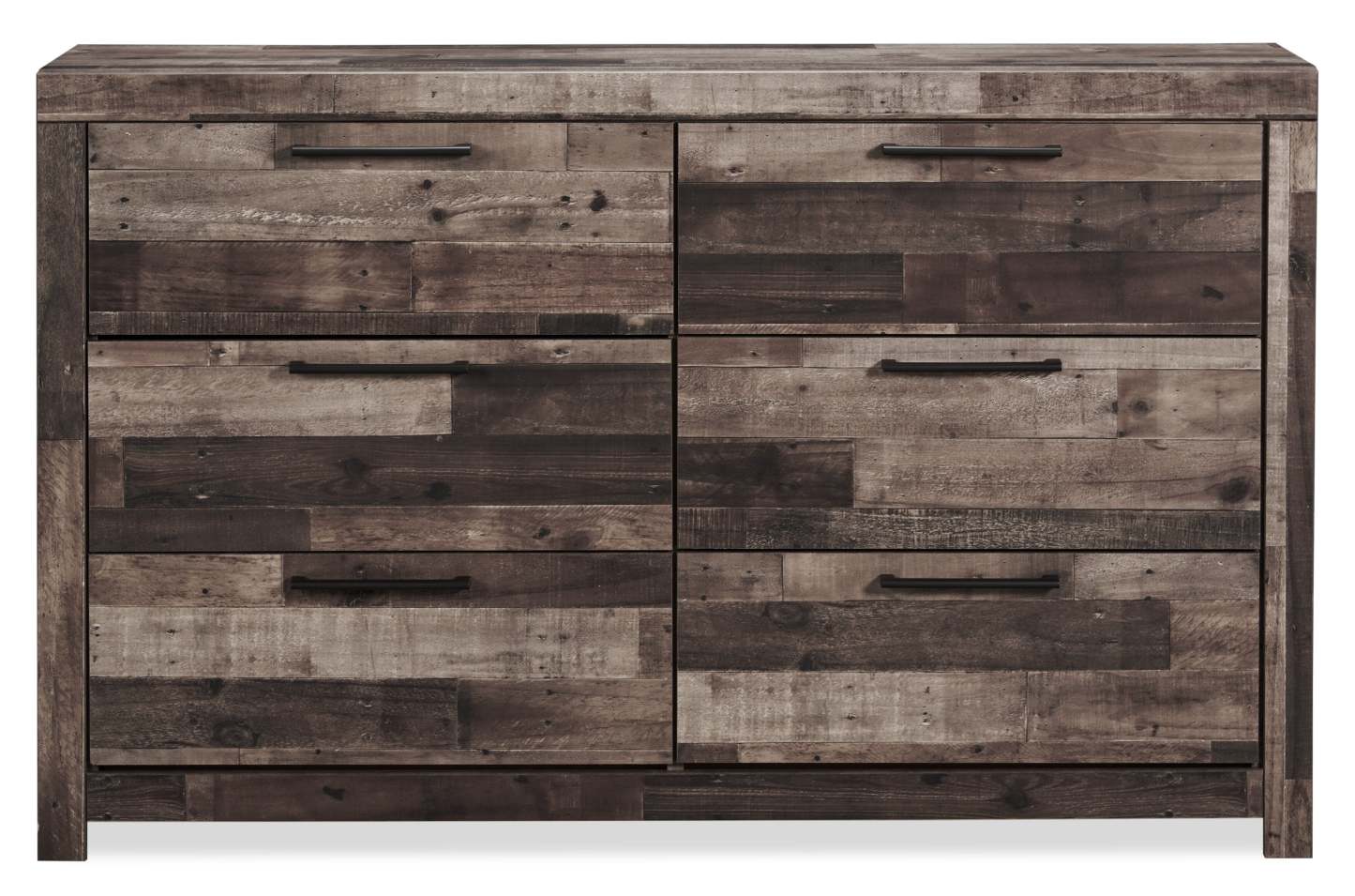 Commode à 6 tiroirs pour chambre à coucher Derekson, 58,7 L x 36,4 H - Gris | Commode Derekson de 58,7 po (L) x 36,4 po (H) à 6 tiroirs pour la chambre à coucher - grise