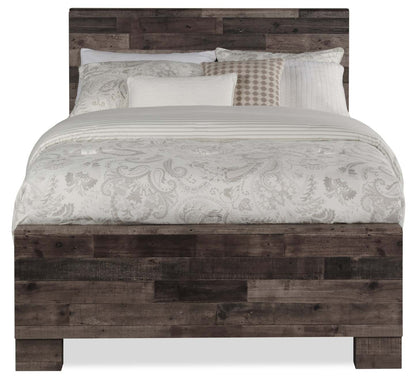 Lit à panneaux Derekson avec tête de lit et cadre de lit, gris - format très grand lit | Derekson Panel Bed with Headboard & Frame, Grey - King Size