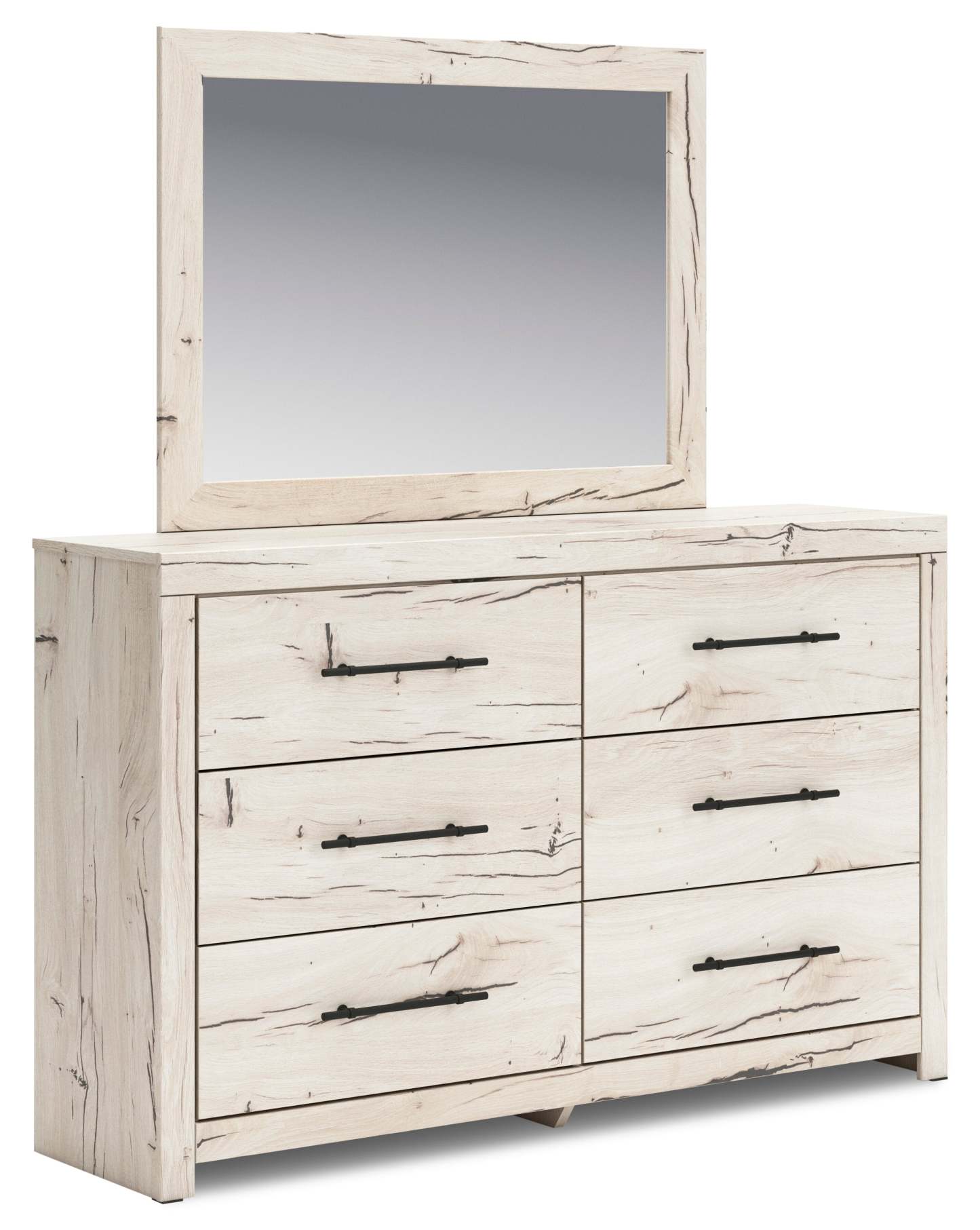 Miroir de commode de chambre à coucher Derekson - Blanc rustique | Miroir de commode de chambre à coucher Derekson - blanc rustique