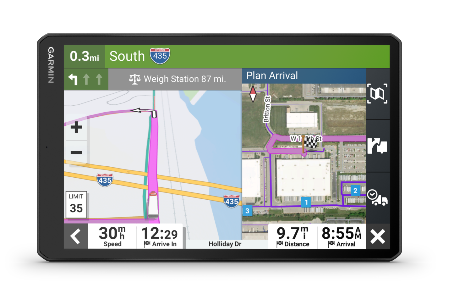 Garmin Dēzl™ Otr1010 10 Navigateur GPS pour Camion - Caméra de Tableau de Bord avec Itinéraires Personnalisés et Écran Tactile de 10”