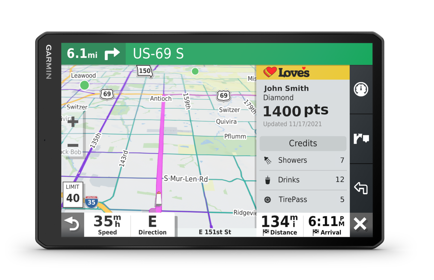Garmin Dēzl™ Otr1010 10 Navigateur GPS pour Camion - Caméra de Tableau de Bord avec Itinéraires Personnalisés et Écran Tactile de 10”