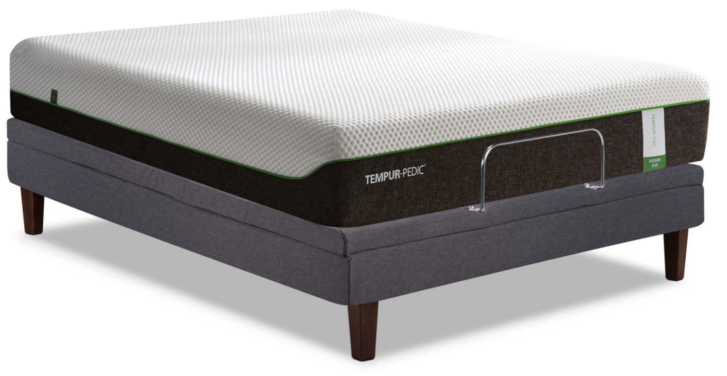 Matelas plateau régulier Recover TEMPUR-Flex et base ajustable Tuxedo pour lit simple très long