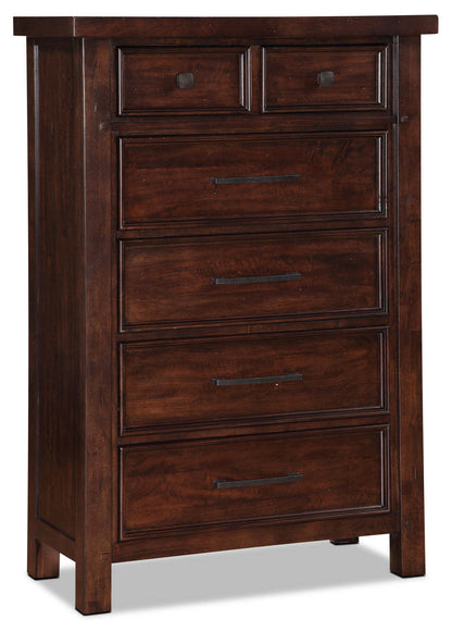 Ensemble lit et coffre Sonoma 4 pièces très grand lit et commode – Brun foncé|Ensemble de chambre à coucher Sonoma 4 pièces avec très grand lit et commode verticale - brun foncé