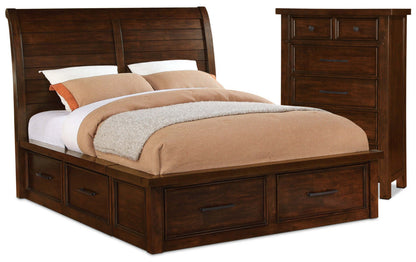 Sonoma 4-Piece Queen Storage Bed and Chest Package – Dark Brown|Ensemble Sonoma 4 pièces avec lit de rangement queen et commode - brun foncé