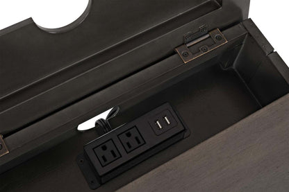 Downtown 18 Modern Chairside Table with Storage - Grey Brown Wood|Table de fauteuil moderne Downtown de 18 po avec rangement - bois gris-brun