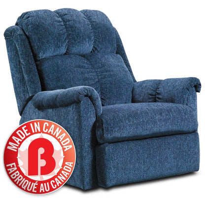 Made in Canada 35 Chenille Fabric Power Reclining Chair - Navy Blue | Fauteuil inclinable électrique de 35 po fabriqué au Canada en tissu de chenille - bleu marine