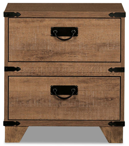 Table de nuit à 2 tiroirs en bois flotté pour enfants, 21 W - Marron | Table de nuit Driftwood de 21 po (L) à 2 tiroirs pour enfant - marron