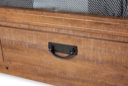 Ensemble de lit Mates en bois flotté avec tête de lit bibliothèque pour enfants, marron - Taille simple | Ensemble lit matelot et tête de lit bibliothèque Driftwood pour enfants, brun - format lit simple