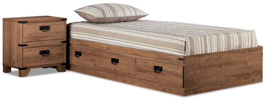 Ensemble de chambre à coucher 2 pièces Driftwood|Ensemble de chambre à coucher Driftwood avec lit matelot et table de nuit|DRIFTMPK2