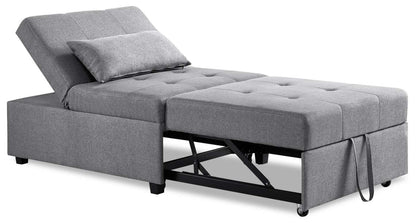 Dune 43.75 Fauteuil-lit convertible en tissu avec coussins capitonnés - Gris | Fauteuil lit convertible Dune de 43,75 po en tissu avec coussins capitonnés - gris