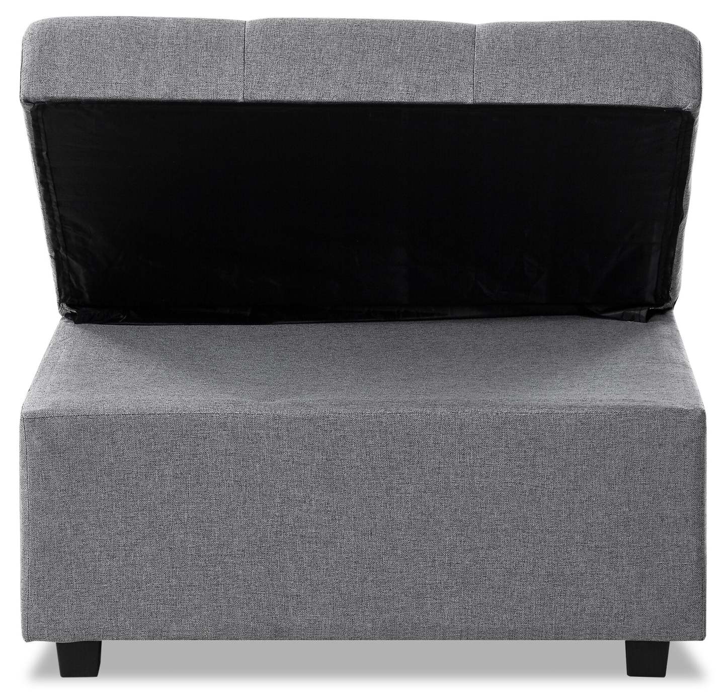 Dune 43.75 Fauteuil-lit convertible en tissu avec coussins capitonnés - Gris | Fauteuil lit convertible Dune de 43,75 po en tissu avec coussins capitonnés - gris