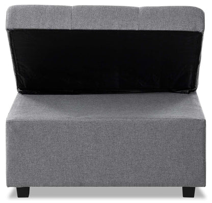 Dune 43.75 Fauteuil-lit convertible en tissu avec coussins capitonnés - Gris | Fauteuil lit convertible Dune de 43,75 po en tissu avec coussins capitonnés - gris