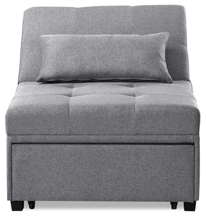Dune 43.75 Fauteuil-lit convertible en tissu avec coussins capitonnés - Gris | Fauteuil lit convertible Dune de 43,75 po en tissu avec coussins capitonnés - gris
