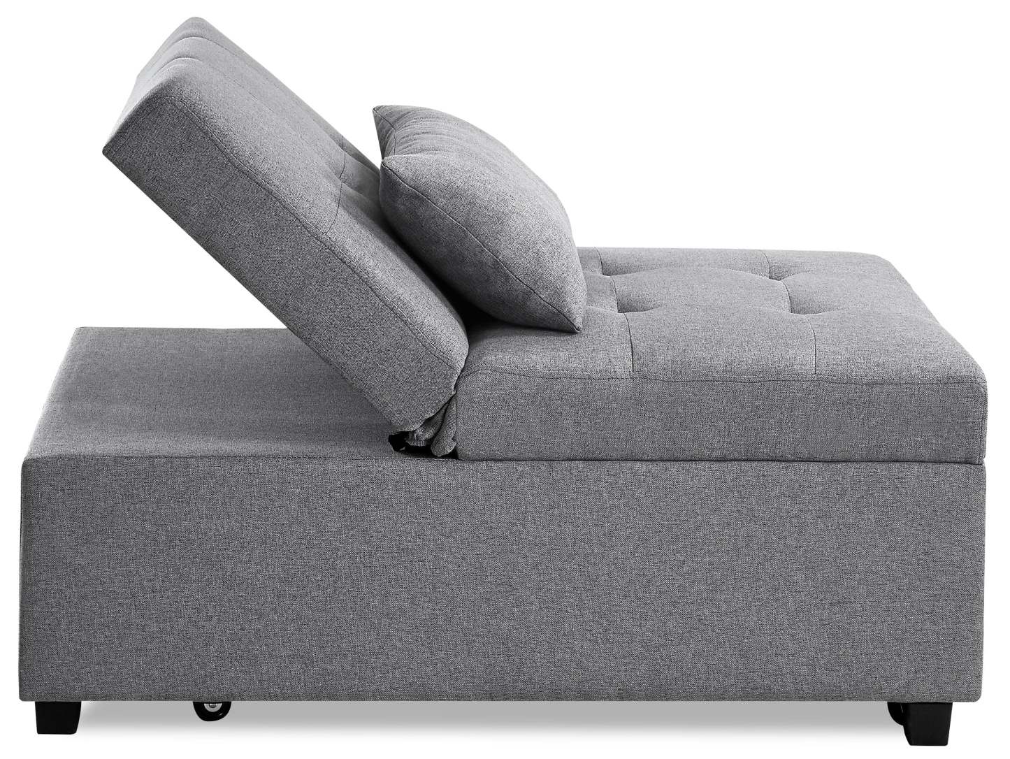 Dune 43.75 Fauteuil-lit convertible en tissu avec coussins capitonnés - Gris | Fauteuil lit convertible Dune de 43,75 po en tissu avec coussins capitonnés - gris