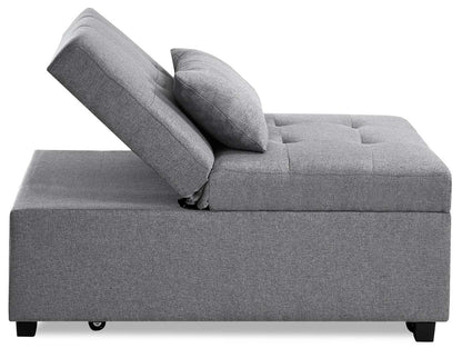 Dune 43.75 Fauteuil-lit convertible en tissu avec coussins capitonnés - Gris | Fauteuil lit convertible Dune de 43,75 po en tissu avec coussins capitonnés - gris