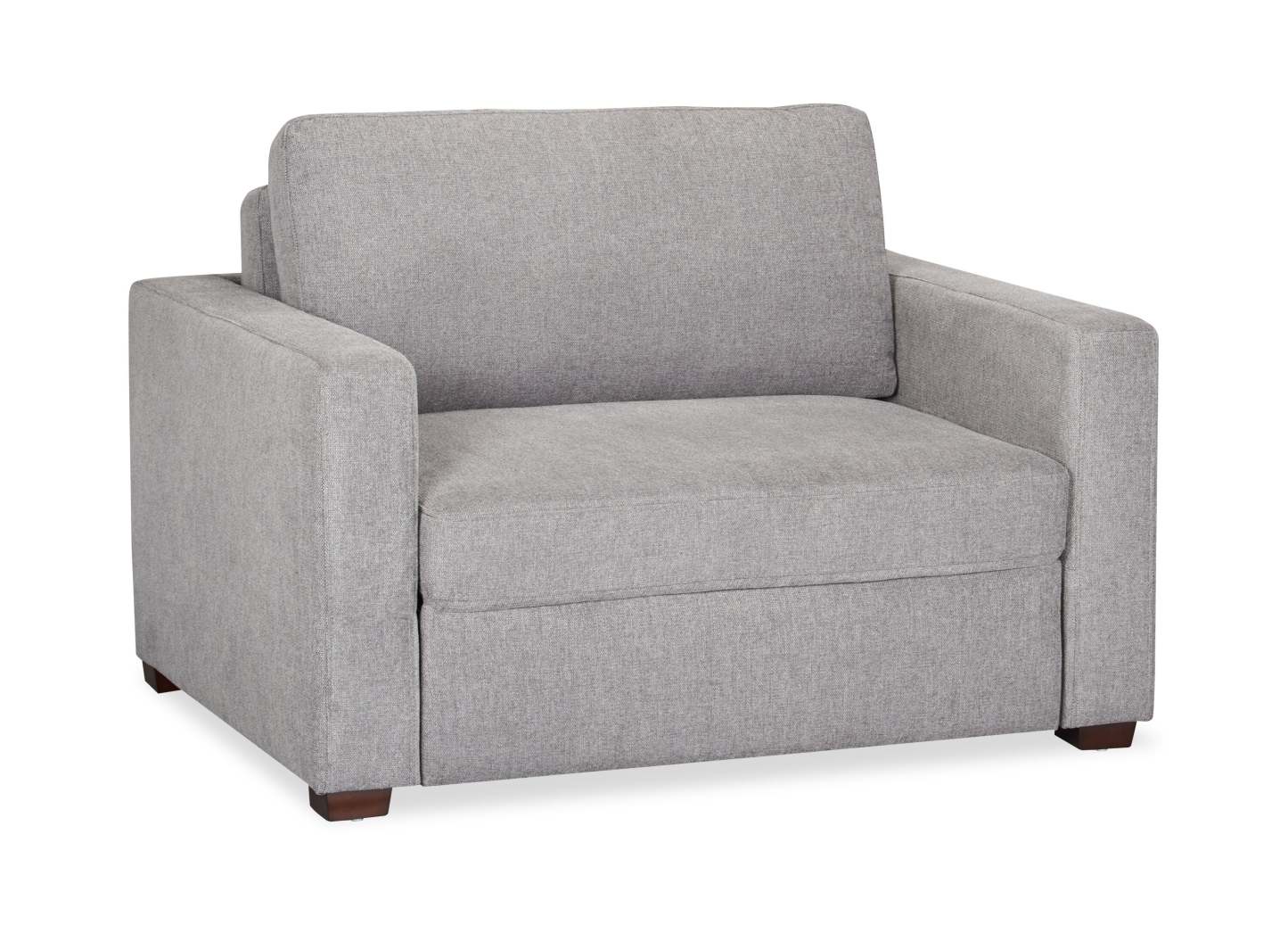 Fauteuil-lit Dusk de 52 po en tissu d’apparence lin avec accoudoirs rectilignes - gris