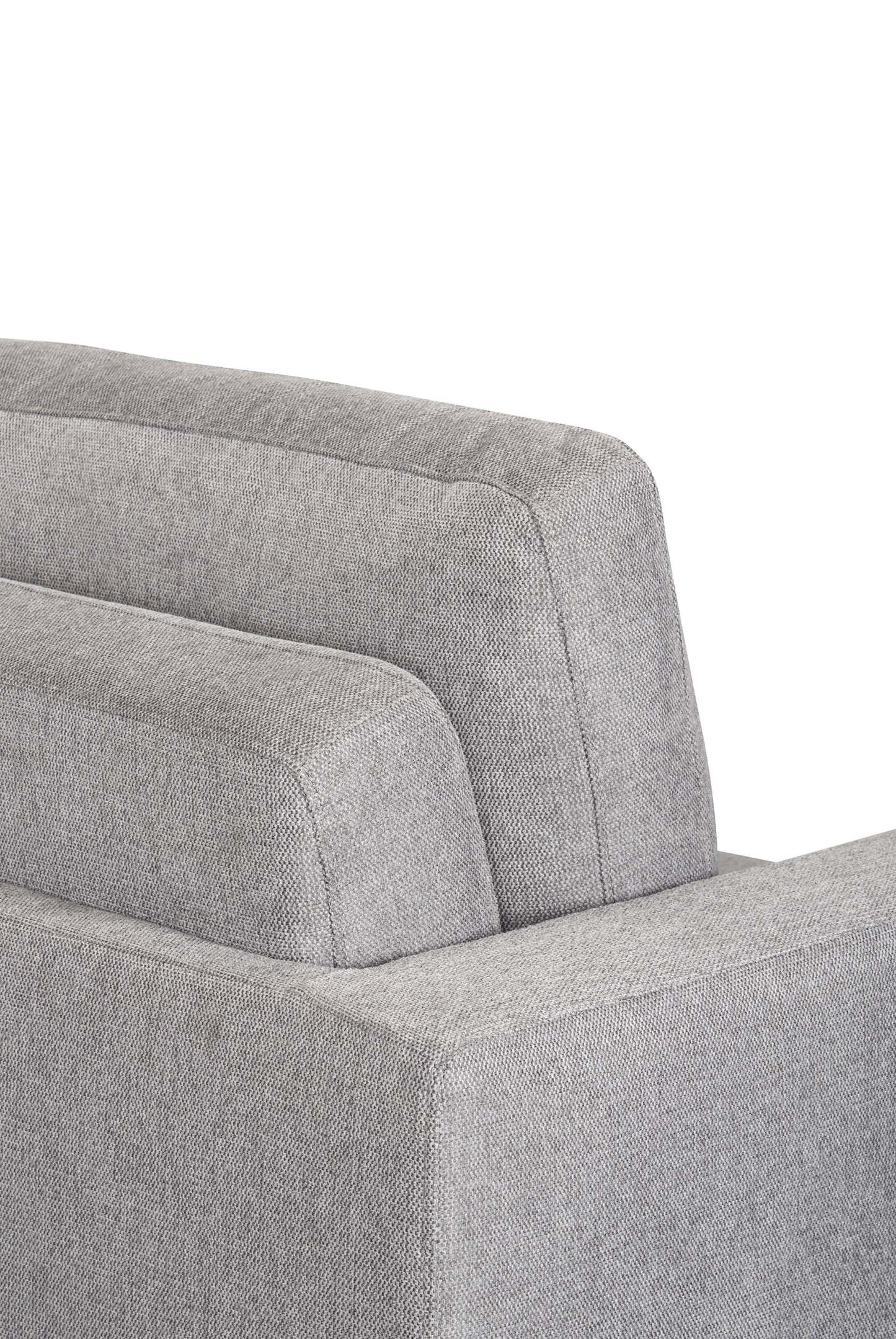 Fauteuil-lit Dusk de 52 po en tissu d’apparence lin avec accoudoirs rectilignes - gris
